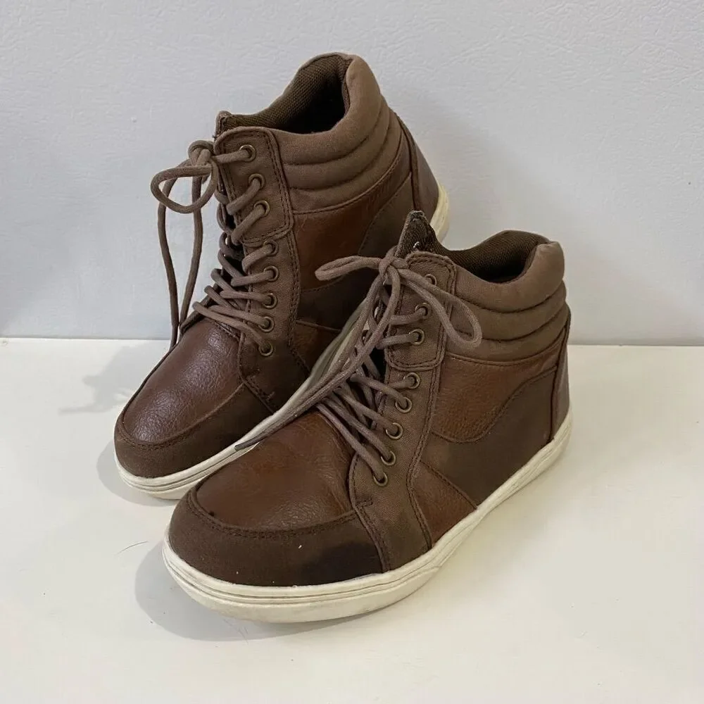 Kenneth Cole Reaction Cross Out Lace Up Shoes Ankle Boots Boys Size 5